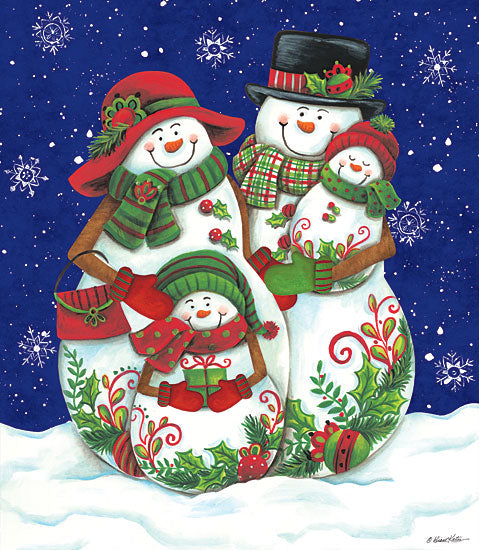 Diane Kater ART1123 - Snow Family I - 12x16 Holidays, Snowmen, Family, Snowflakes from Penny Lane