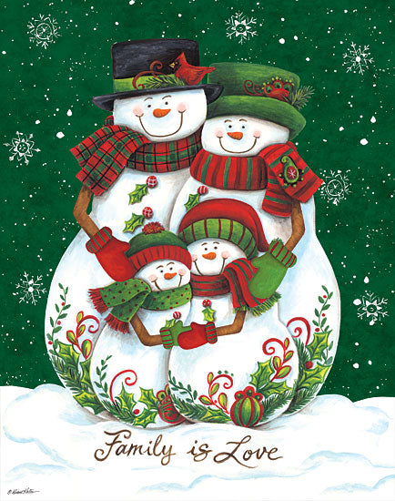Diane Kater ART1124 - Snow Family II - 12x16 Holidays, Snowmen, Family, Snowflakes from Penny Lane