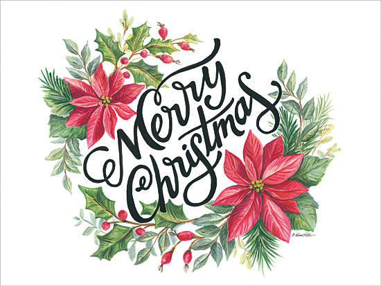 Diane Kater ART1158 - ART1158 - Merry Christmas Wreath - 16x12 Wreath, Holidays, Christmas, Calligraphy, Signs from Penny Lane