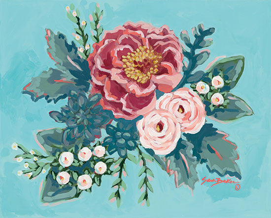 Sara Baker BAKE102 - Peony Spring I Flowers, Peony, Bouquet, Blooms from Penny Lane