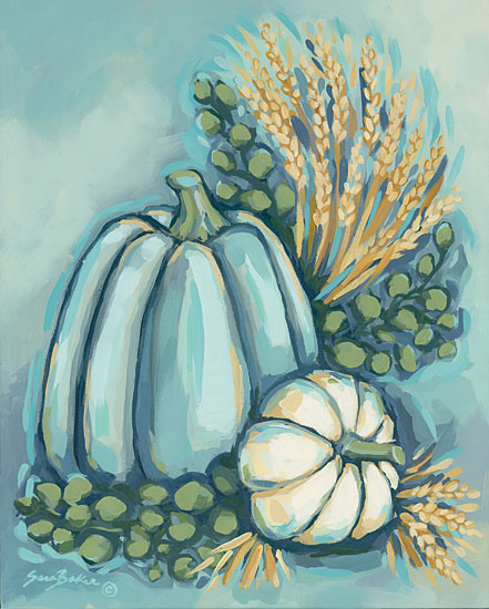 Sara Baker BAKE104 - Blue Harvest II Pumpkins, Harvest, Autumn, Wheat, Gourds from Penny Lane