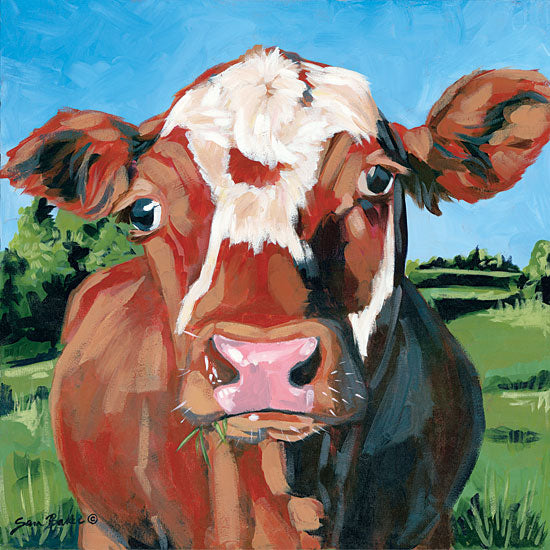 Sara Baker BAKE105 - Henry the Hereford Cow, Hereford, Grazing, Landscape from Penny Lane