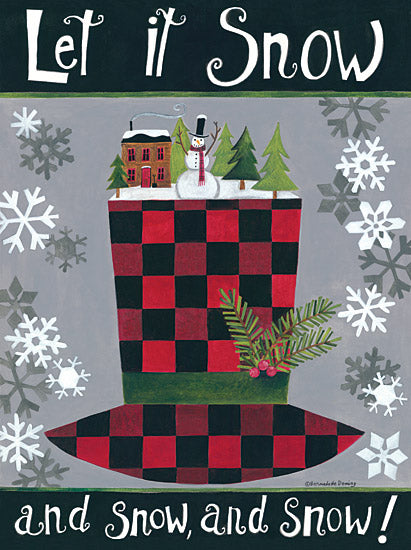 Bernadette Deming BER1266 - Let It Snow Snowman Hat - Snow, Winter, Snowman's Hat, Plaid, Snowflakes from Penny Lane Publishing