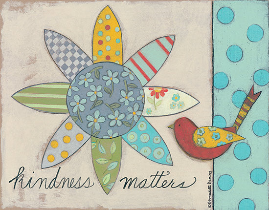 Bernadette Deming BER1268 - Kindness Matters - Kindness, Bird, Flower, Patchwork, Quilt, Primitive from Penny Lane Publishing