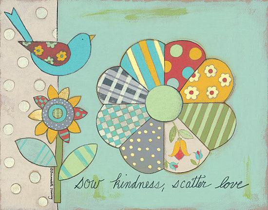 Bernadette Deming BER1269 - Sow Kindness, Scatter Love - Kindness, Bird, Flower, Patchwork, Quilt, Primitive from Penny Lane Publishing