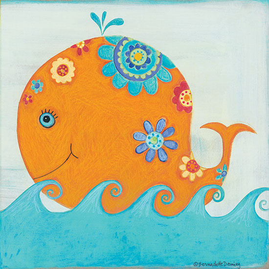 Bernadette Deming BER1304 - Happy Floral Whale Whale, Flowers, Nautical, Ocean, Babies from Penny Lane