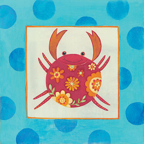 Bernadette Deming BER1305 - Happy Floral Crab Crab, Flowers, Nautical, Ocean, Babies from Penny Lane