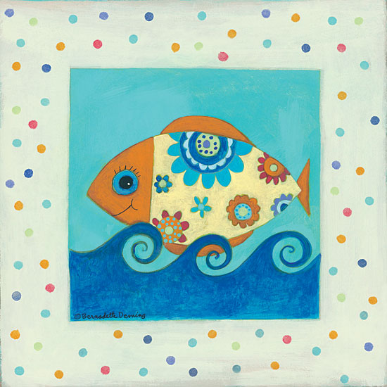 Bernadette Deming BER1306 - Happy Floral Fish Fish, Flowers, Polka Dots, Babies, Kids from Penny Lane