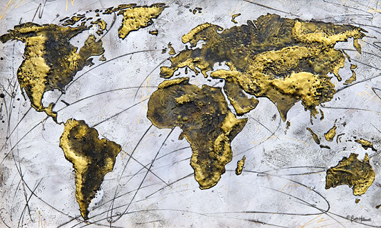 Britt Hallowell BHAR498 - BHAR498 - A Wonderful World - 18x12 World, Continents, Modern, Abstract, Geography from Penny Lane