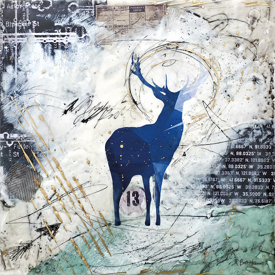 Britt Hallowell BHAR501 - BHAR501 - Wanderer's Spirit - 12x12 Deer, Abstract, Wildlife from Penny Lane