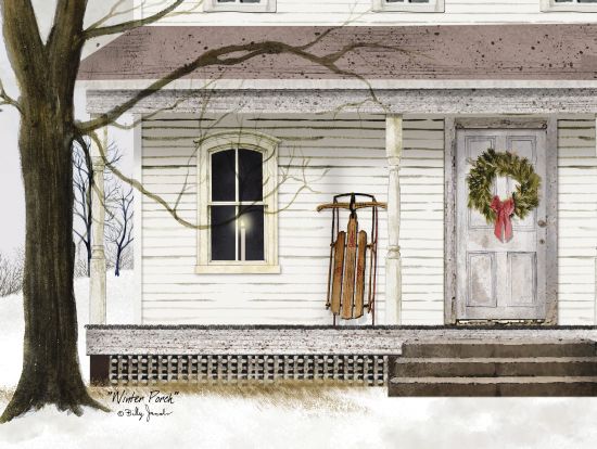 Billy Jacobs BJ1000 - Winter Porch Front Porch, Winter, Snow, Sled, Wreath, Holidays, Americana from Penny Lane