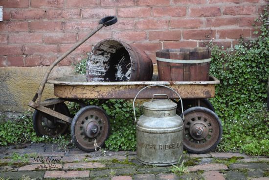 Billy Jacobs BJ1058 - Milk Wagon Wagon, Buckets, Milk Pail, Antiques, Still Life from Penny Lane