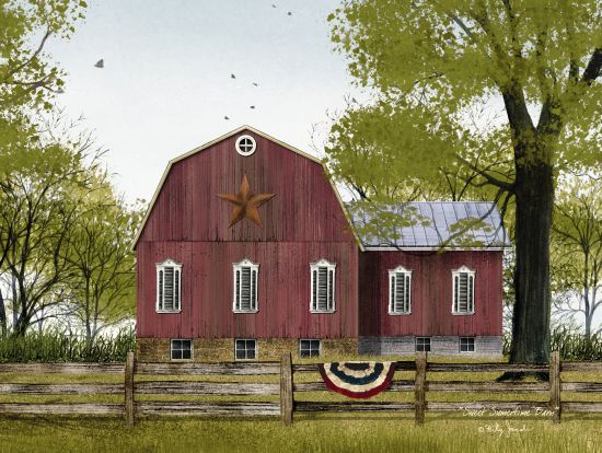 Billy Jacobs BJ1118 - Sweet Summertime Barn Red Barn, Americana, Barn Star, Farm, Fence from Penny Lane