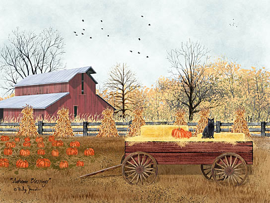 Billy Jacobs BJ1192 - BJ1192 - Autumn Blessings - 16x12 Farm, Autumn, Barn, Wagon, Pumpkins, Cat, Harvest from Penny Lane