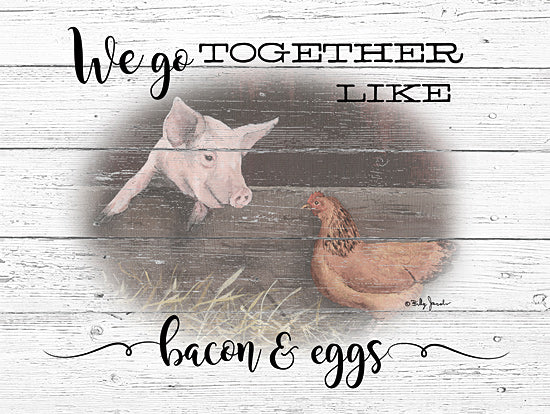 Billy Jacobs BJ1215 - BJ1215 - Wo Go Together - 16x12 We Go Together, Bacon, Eggs, Pig, Rooster, Farm, Americana from Penny Lane