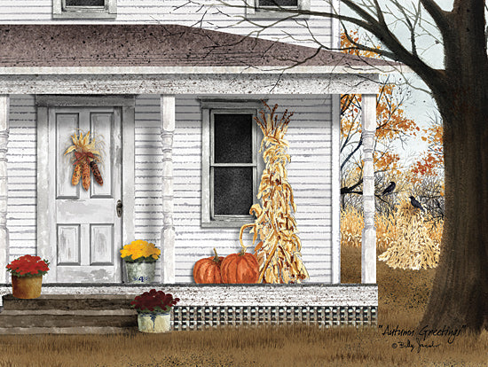 Billy Jacobs BJ1236 - BJ1236 - Autumn Greetings - 16x12 Autumn, Farmhouse, Pumpkins, Front Porch from Penny Lane