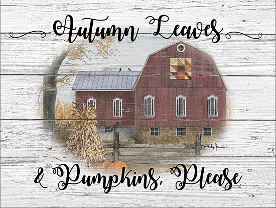 Billy Jacobs BJ1238 - BJ1238 - Autumn Leaves - 16x12 Signs, Wood Planks, Pumpkin, Barn, Autumn, Leaves, Typography from Penny Lane