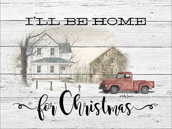 Billy Jacobs BJ1250 - BJ1250 - I'll Be Home for Christmas - 16x12 Signs, Wood Planks, Truck, Farmhouse, Christmas, Typography from Penny Lane