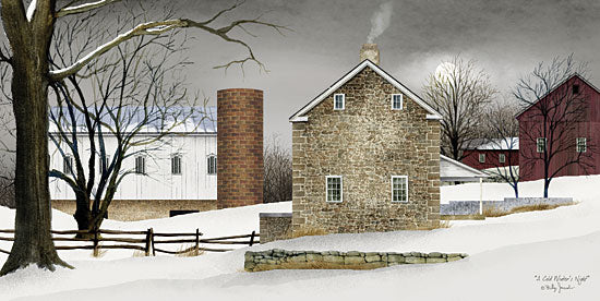 Billy Jacobs BJ190 - A Cold Winter's Night - Farm, Stone House, Snow, Winter from Penny Lane Publishing