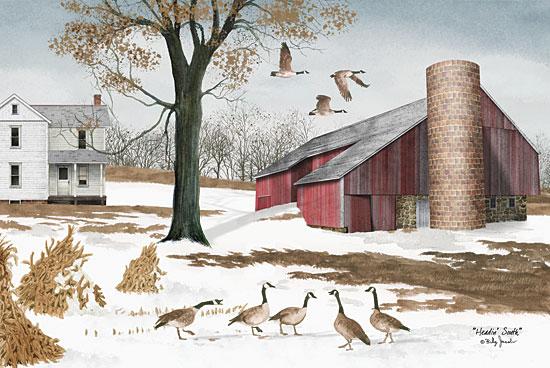 Billy Jacobs BJ214 - Headin South - Geese, Winter, Snow, Farm, Barn from Penny Lane Publishing