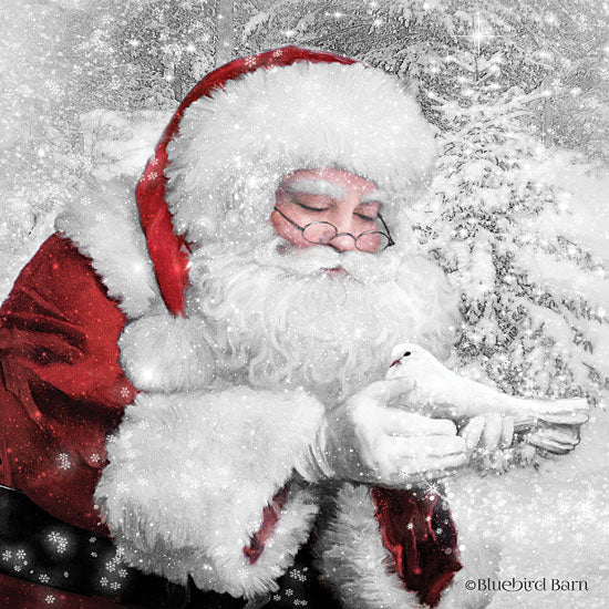 Bluebird Barn BLUE219 - BLUE219 - Santa's Little Friend  - 12x12 Santa, Dove, Winter, Trees, Snow, Christmas from Penny Lane