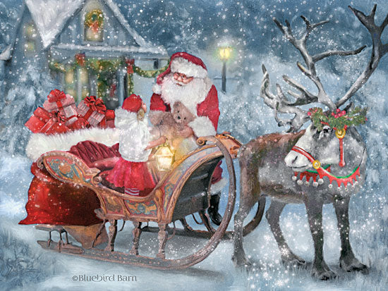 Bluebird Barn BLUE221 - BLUE221 - Santa's Little Helper  - 16x12 Santa, Reindeer, Presents, Teddy Bear, Snow, Sleigh, Child from Penny Lane