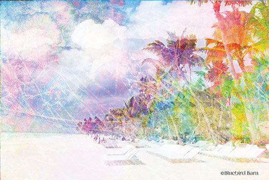 Bluebird Barn BLUE248 - Rainbow Bright Coast and Palms - 18x12 Abstract, Rainbow Colors, Palm Trees, Tropical, Beach from Penny Lane