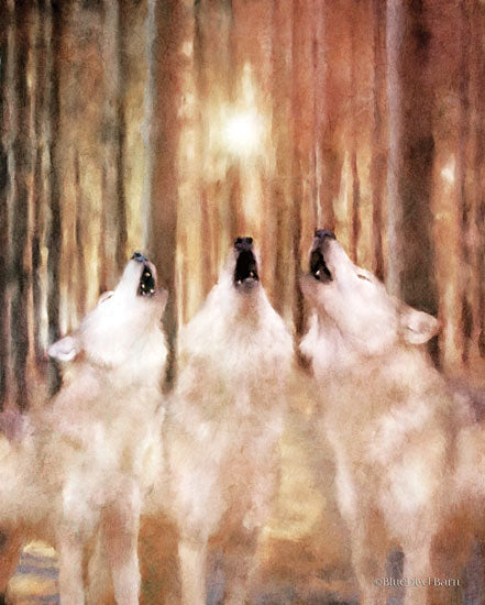Bluebird Barn BLUE254 - Three Wolf Howl - 12x16 Wolves, Trio, Trees, Light, Abstract from Penny Lane