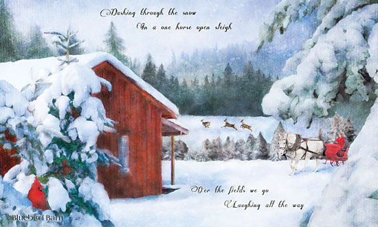 Bluebird Barn BLUE265 - Dashing Through the Snow - 18x12 Holidays, Snow, Dashing Thru the Snow, Sleigh, Trees from Penny Lane