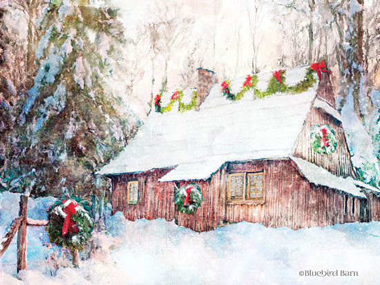 Bluebird Barn BLUE266 - Snowy Christmas Cabin - 16x12 Holidays, Winter, Cabin, Decorations, Lodge from Penny Lane