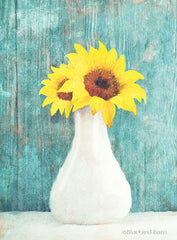 BLUE283 - Sunflower White Vase - 12x16