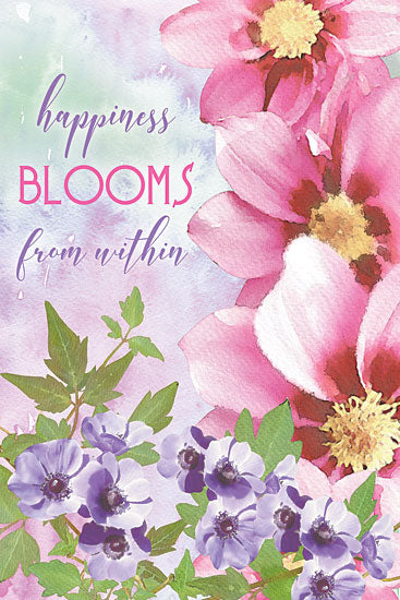 Bluebird Barn BLUE297 - Happiness Blooms Within - 12x18 Happiness, Happiness Blooms, Clematis, Flowers, Botanical from Penny Lane