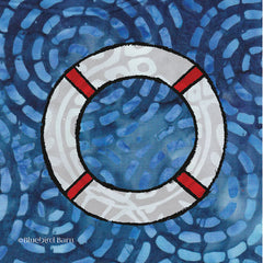 BLUE318 - Whimsy Coastal Ring Buoy - 12x12