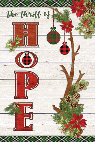 Bluebird Barn BLUE327 - BLUE327 - The Thrill of Hope - 12x18 Thrill of Hope, Christmas, Ornaments, Wood Planks, Signs, Christmas Plaid from Penny Lane