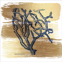 BLUE338 - Brushed Gold Branch Coral - 12x12