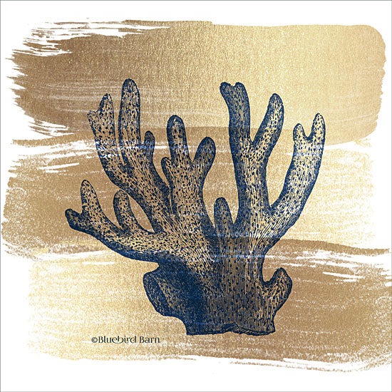 Bluebird Barn BLUE339 - Brushed Gold Elkhorn Coral - 12x12 Brushed Gold, Coral from Penny Lane