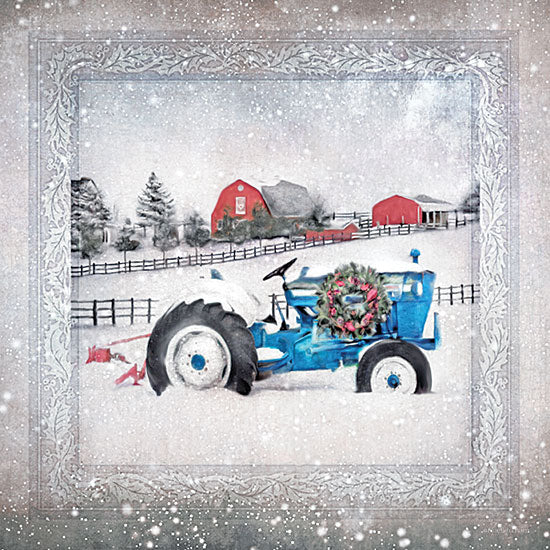 Bluebird Barn BLUE467 - BLUE467 - Christmas Tractor - 12x12 Tractor, Christmas, Barn, Snow, Wreath, Country from Penny Lane