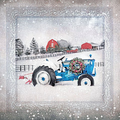 BLUE467 - Christmas Tractor - 12x12
