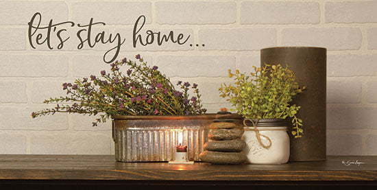 Susie Boyer BOY481 - BOY481 - Let's Stay Home - 18x9 Let's Stay Home, Still Life, Herbs, Candle, Galvanized Pot from Penny Lane