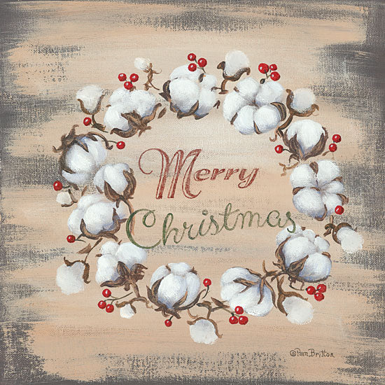 Pam Britton BR452 - Cotton Wreath Holiday Cotton, Wreath, Berries, Merry Christmas, Holiday from Penny Lane