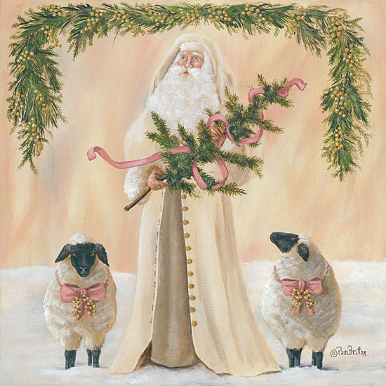 Pam Britton BR459 - A Golden Christmas   - 12x12 Holidays, Santa Claus, Sheep, Greenery, Pine, Old Fashioned from Penny Lane