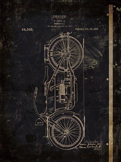 Cloverfield & Co CC137 - Motor Bike Patent I - Motor Bike, Motorcycles, Blueprints, Patents from Penny Lane Publishing