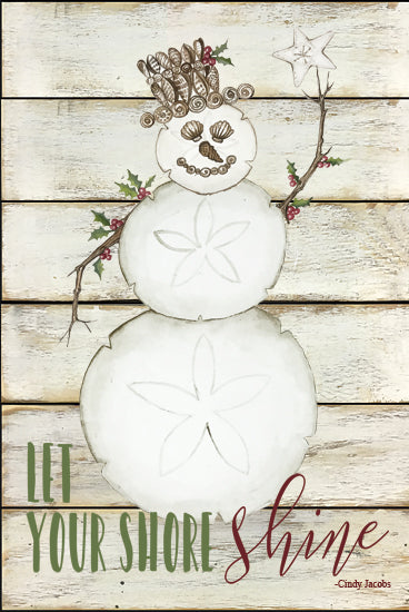 Cindy Jacobs CIN1001 - Let Your Shore Shine Snowman - Snowman, Sand Dollars, Shells, Wood Planks from Penny Lane Publishing