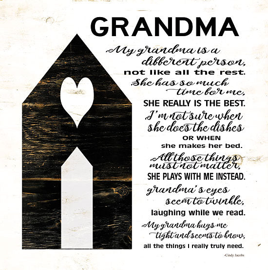 Cindy Jacobs CIN1079 - My Grandma is the Best Grandma, Grandparent, Block House, Heart, Poem from Penny Lane