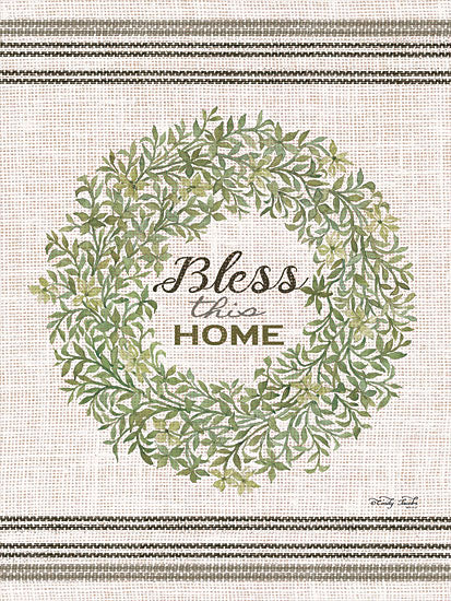 Cindy Jacobs CIN1116 - Bless This Home Wreath Bless This Home, Wreath, Greenery, Feed Sack from Penny Lane