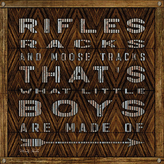 Cindy Jacobs CIN1120 - Rifle Racks in Moose Tracks What Boys are Made Of, Arrow, Wood Inlay, Hunters, Signs from Penny Lane