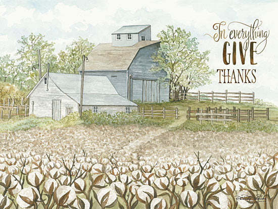 Cindy Jacobs CIN1146 - In Everything Give Thanks Give Thanks, Farm, Cotton, Field, Barn from Penny Lane