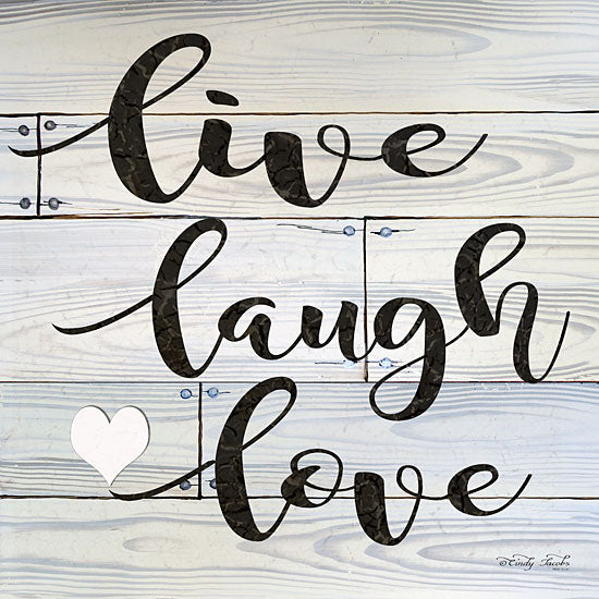 Cindy Jacobs CIN1158 - Live, Laugh, Love Live, Laugh, Love, Gray, Black Calligraphy from Penny Lane