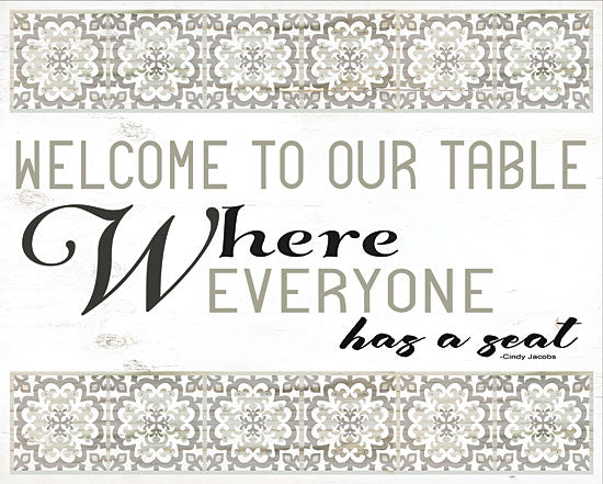 Cindy Jacobs CIN1182 - Welcome to Our Table Black and White, Tiles, Welcome, Kitchen from Penny Lane