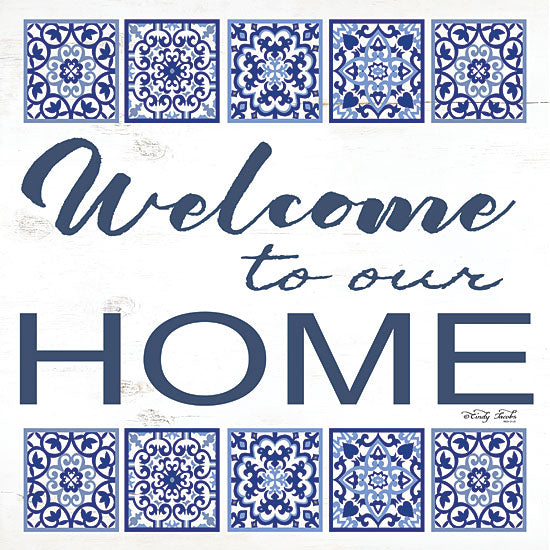 Cindy Jacobs CIN1187 - Welcome to Our Home Tile Blue and White, Tiles, Welcome to Our Home, Southwestern from Penny Lane